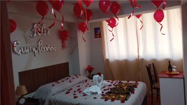 Habitación decorada para un cumpleaños