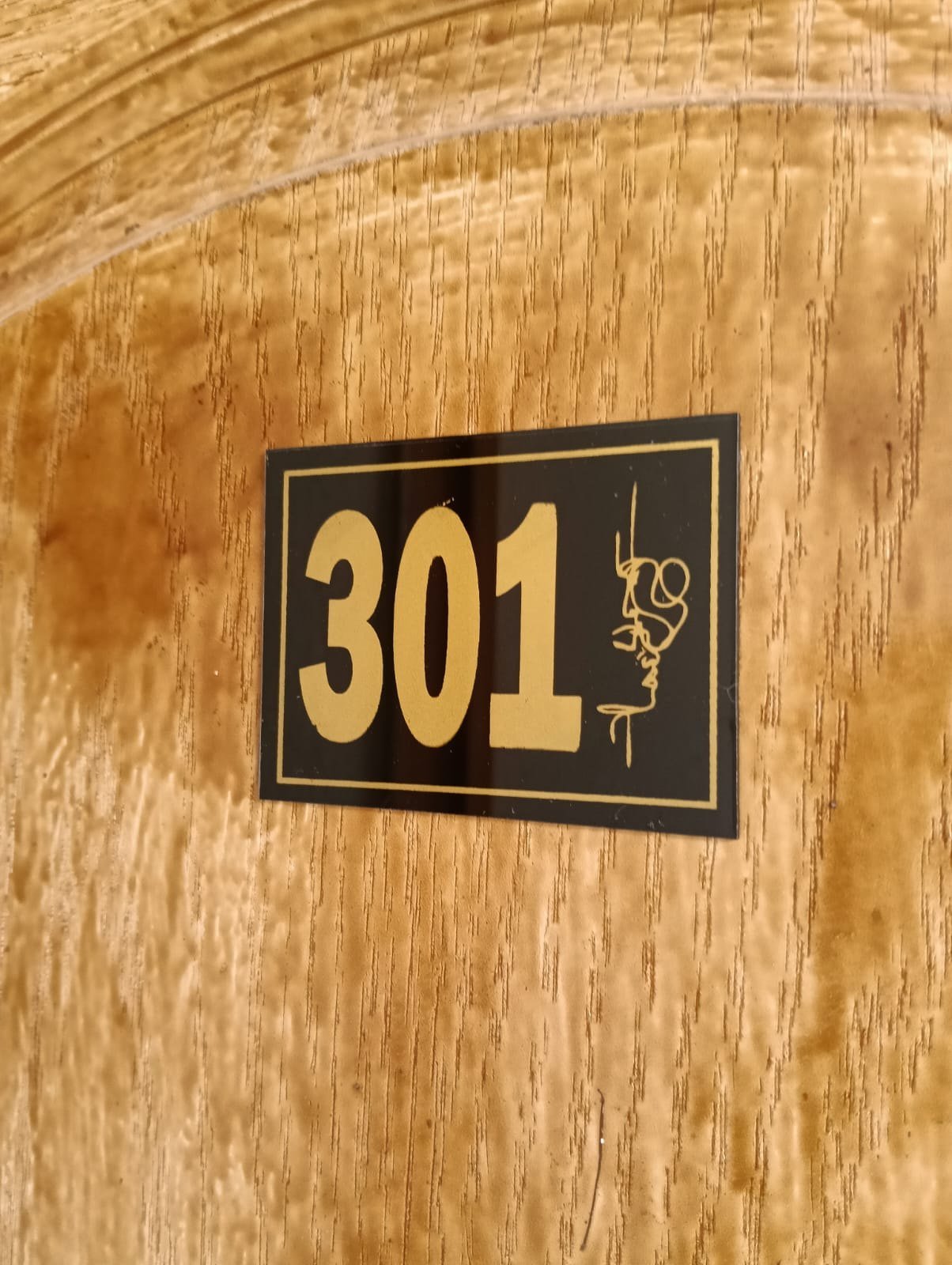 Detalle de la puerta de la habitación 301